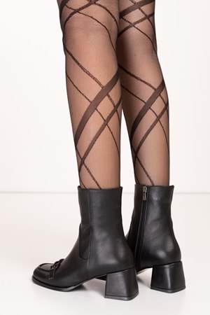 Gondol Kadın Hakiki Deri Kalın Topuklu Şık Bot ss.814 - Siyah - 36