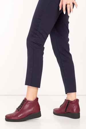 Gondol Kadın Hakiki Deri Klasik Rahat Bot ndr.175 - Bordo - 38