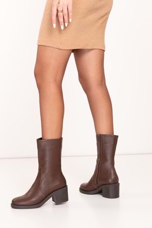 Gondol Hakiki Deri Günlük Şık Uzun Bot wst.2273 - Kahverengi - 36