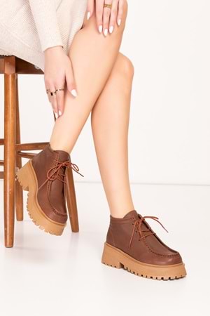 Gondol Kadın Hakiki Deri Günlük Postal Bot wst.2245 - Taba - 39