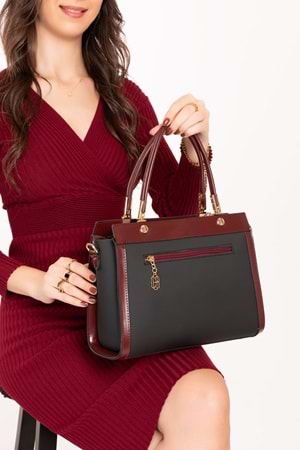 Gondol Kadın Günlük Şık El ve Omuz Çantası cr.56118 - Siyah - TEK EBAT