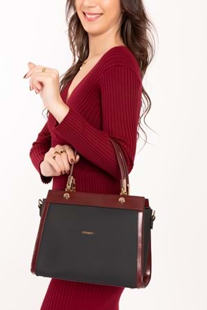 Gondol Kadın Günlük Şık El ve Omuz Çantası cr.56118 - Siyah - TEK EBAT