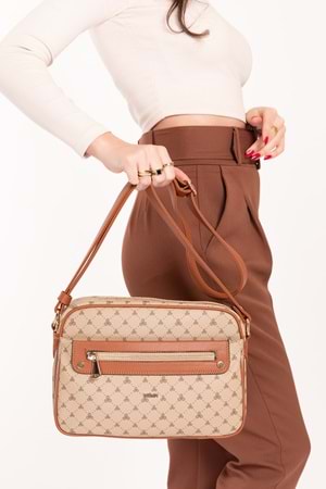 Gondol Kadın Çapraz Sade Şık Günlük Çanta ysm.1682 - Vizon Yazı - TEK EBAT