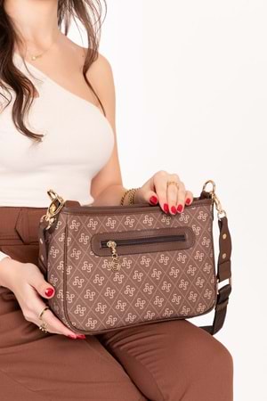 Gondol Kadın Şık Günlük Çapraz Çanta sp.1160 - Kahverengi - TEK EBAT