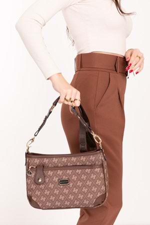 Gondol Kadın Şık Günlük Çapraz Çanta sp.1160 - Kahverengi - TEK EBAT