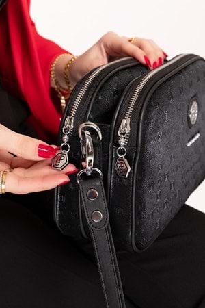 Gondol Kadın Günlük Şık Omuz Çantası sp.745 - Siyah Yazı - TEK EBAT