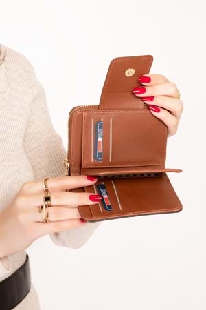 Gondol Günlük Kullanışlı Cüzdan ve Kartlık sp.935 - Kahve Yazı - TEK EBAT