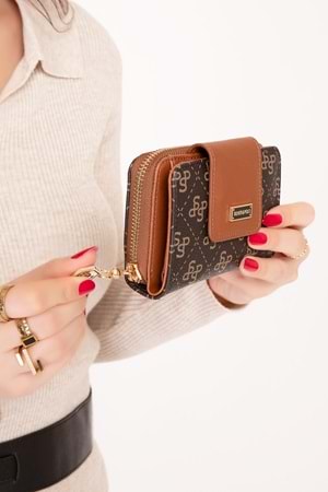 Gondol Günlük Kullanışlı Cüzdan ve Kartlık sp.935 - Kahve Yazı - TEK EBAT