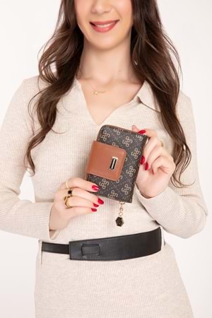 Gondol Günlük Kullanışlı Cüzdan ve Kartlık sp.935 - Kahve Yazı - TEK EBAT