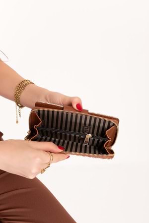 Gondol Günlük Kullanışlı Cüzdan ve Kartlık sp.928 - Beyaz - Bej - TEK EBAT