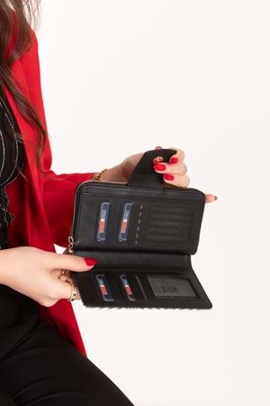 Gondol Günlük Kullanışlı Cüzdan ve Kartlık sp.928 - Siyah-Beyaz - TEK EBAT