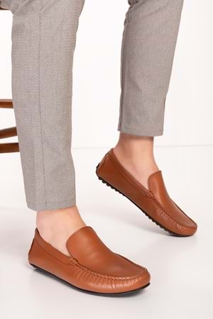 Gondol Erkek Hakiki Deri Hafif Taban Loafer Ayakkabı tx.10860 - Taba - 40