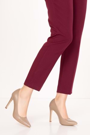 Gondol Kadın Hakiki Deri Klasik Stiletto Ayakkabı tx.7244 - Vizon - 36