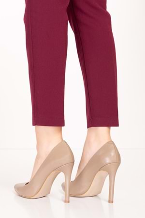Gondol Kadın Hakiki Deri Klasik Stiletto Ayakkabı tx.7244 - Vizon - 36