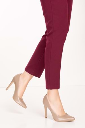 Gondol Kadın Hakiki Deri Klasik Stiletto Ayakkabı tx.7244 - Vizon - 36