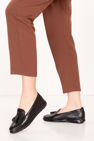 Gondol Hakiki Deri Ortopedik Taban Günlük Ayakkabı esfa.14150 - Siyah - 39