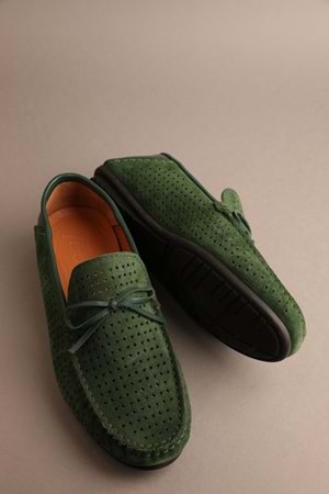 Gondol Erkek Hakiki Deri Klasik Loafer Yeşil 42 ttx.206