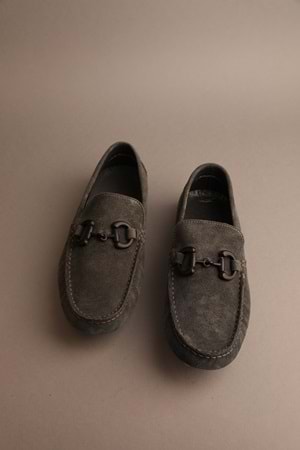 Gondol Erkek Hakiki Deri Klasik Loafer Haki Süet 42 ttx.214