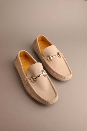 Gondol Erkek Hakiki Deri Klasik Loafer Vizon Süet 41 ttx.223