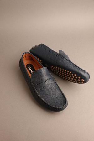 Gondol Erkek Hakiki Deri Klasik Loafer Lacivert 42 ttx.225