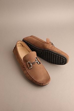 Gondol Erkek Hakiki Deri Klasik Loafer Vizon Nubuk 41 ttx.230