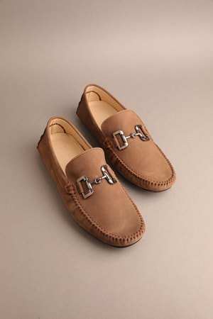 Gondol Erkek Hakiki Deri Klasik Loafer Vizon Nubuk 41 ttx.230