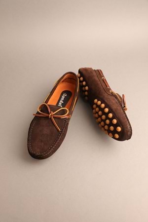 Gondol Erkek Hakiki Deri Klasik Loafer Kahverengi Süet 40 ttx.237