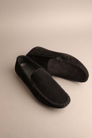 Gondol Erkek Hakiki Deri Klasik Loafer Siyah Süet 41 ttx.239