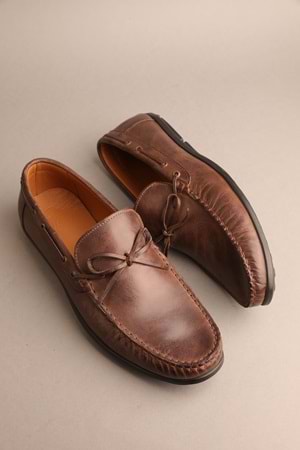 Gondol Erkek Hakiki Deri Klasik Loafer Kahverengi 41 ttx.259