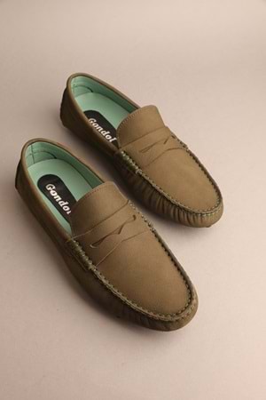 Gondol Erkek Hakiki Deri Klasik Loafer Haki 41 ttx.262