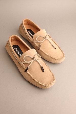 Gondol Erkek Hakiki Deri Klasik Loafer Vizon Süet 41 ttx.263