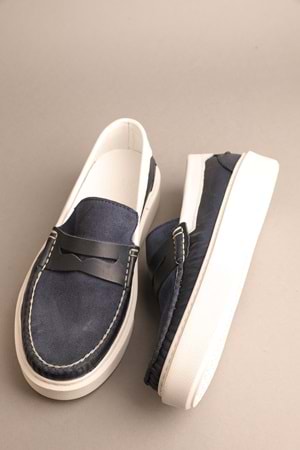 Gondol Erkek Hakiki Deri Klasik Loafer Lacivert 42 ttx.279