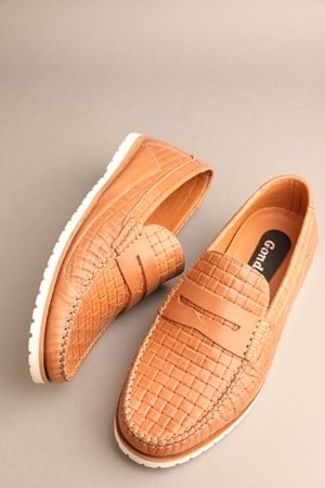 Gondol Erkek Hakiki Deri Klasik Loafer Taba 42 ttx.295