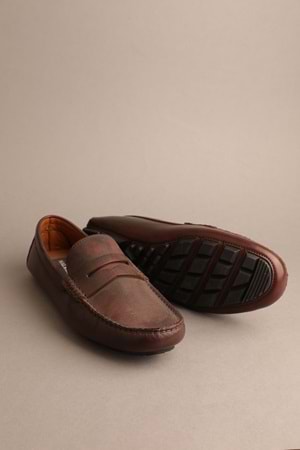 Gondol Erkek Hakiki Deri Klasik Loafer Kahverengi 42 ttx.20162