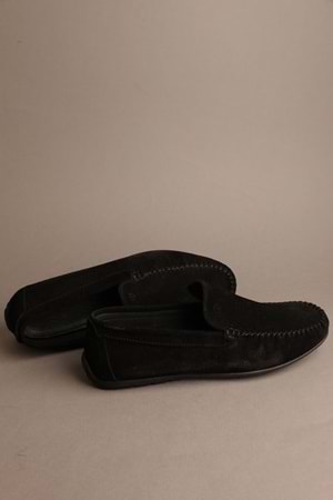 Gondol Erkek Hakiki Deri Klasik Loafer Siyah Süet 42 ttx.20195