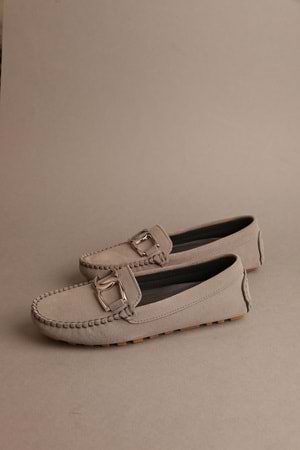 Gondol Kadın Hakiki Deri Klasik Loafer Gri 37 ttx.711