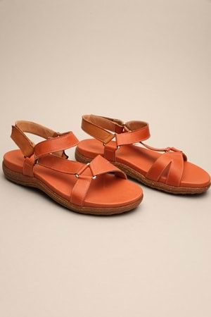 Gondol Kadın Hakiki Deri Klasik Sandalet Turuncu 37 ttx.802