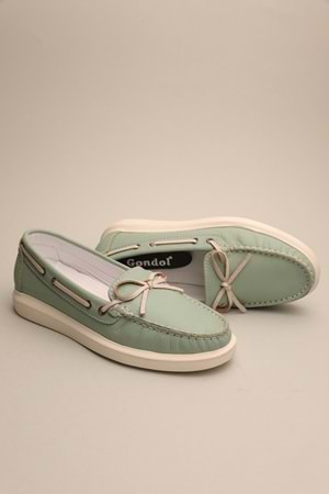 Gondol Kadın Hakiki Deri Klasik Loafer Su Yeşili 36 ttx.744