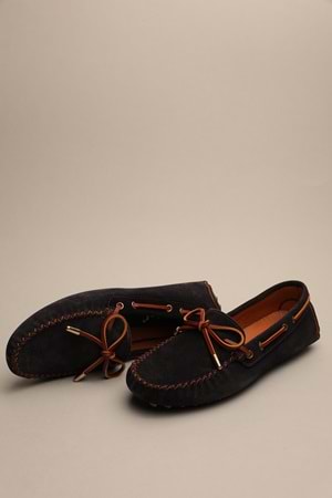 Gondol Kadın Hakiki Deri Klasik Loafer Lacivert 37 ttx.758