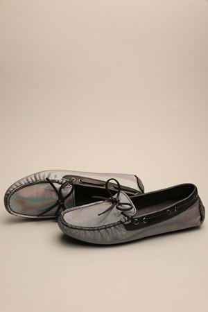 Gondol Kadın Hakiki Deri Klasik Loafer Gri 37 ttx.764