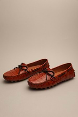Gondol Kadın Hakiki Deri Klasik Loafer Taba Croco 37 ttx.775