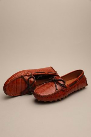 Gondol Kadın Hakiki Deri Klasik Loafer Taba Croco 37 ttx.775
