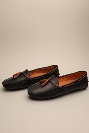 Gondol Kadın Hakiki Deri Klasik Loafer Siyah 41 ttx.786