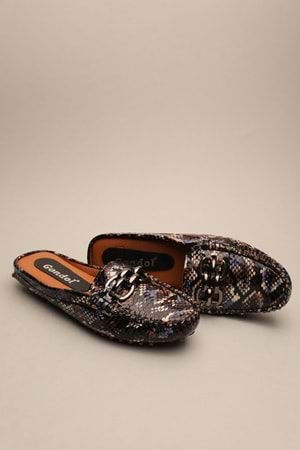 Gondol Kadın Hakiki Deri Klasik Terlik Siyah Yılan 37 ttx.919