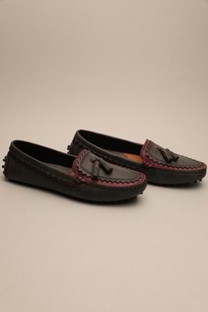Gondol Kadın Hakiki Deri Klasik Loafer Gri 37 ttx.7011