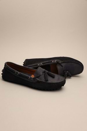 Gondol Kadın Hakiki Deri Klasik Loafer Lacivert Süet 37 ttx.70112