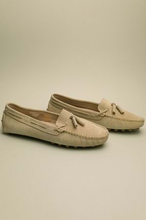 Gondol Kadın Hakiki Deri Klasik Loafer Vizon Süet 40 ttx.70113