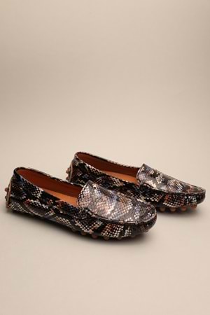 Gondol Kadın Hakiki Deri Klasik Loafer Siyah Yılan 37 ttx.70117