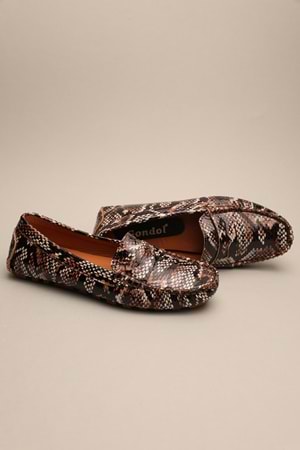 Gondol Kadın Hakiki Deri Klasik Loafer Siyah Yılan 37 ttx.70122