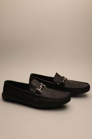 Gondol Erkek Hakiki Deri Klasik Loafer Siyah Croco 41 ttx.622